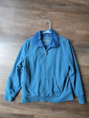 LL Bean Teal Fleece Fuzzy Lined Full Zip Cozy Sweatshirt Jacket Womens size XL